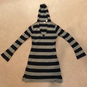 Navy/Gray Striped Tunic (silk & cashmere)